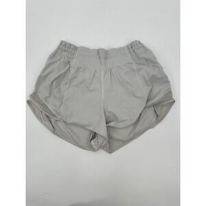 Lululemon Track‎ That High Rise Running Shorts Size 4 Gray Side Zip Pocket